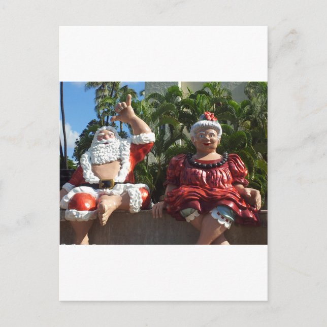 Mr and Mrs Santa Claus Holiday Postcard (Front)
