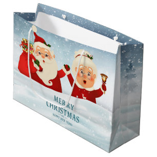 Mr and Mrs Santa Claus  Large Gift Bag
