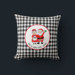 Mr and Mrs Santa Claus Personalised   Throw Pillow<br><div class="desc">Cute hand drawn cartoon Mr and Mrs Claus since (add date) personalised Christmas pillow for newlyweds or housewarming gift.</div>