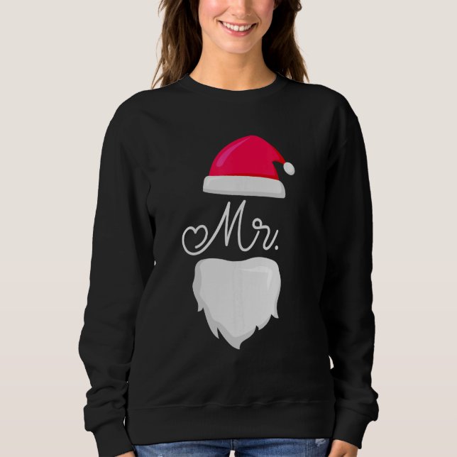 Mr And Mrs Santa Claus Pyjamas Couples Matching Ch Sweatshirt (Front)