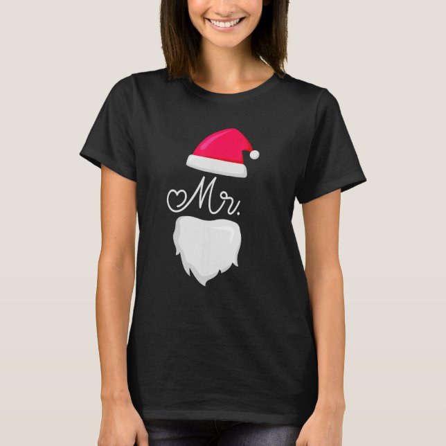 Mr And Mrs Santa Claus Pyjamas Couples Matching Ch T-Shirt (Front)