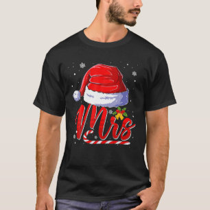 Mr And Mrs Santa Hat Christmas Couples Matching T-Shirt