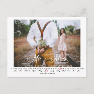 Mr and Mrs Save the Date Infinity Calendar Postca Postcard