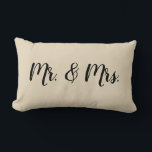 Mr and Mrs Script Bedroom Wedding Pillow<br><div class="desc">Our Mr and Mrs script pillow is the perfect gift for newly weds.</div>