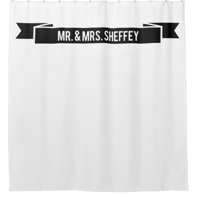 Mr and Mrs Sheffey on black ribbon 9602 Shower Curtain (Front)