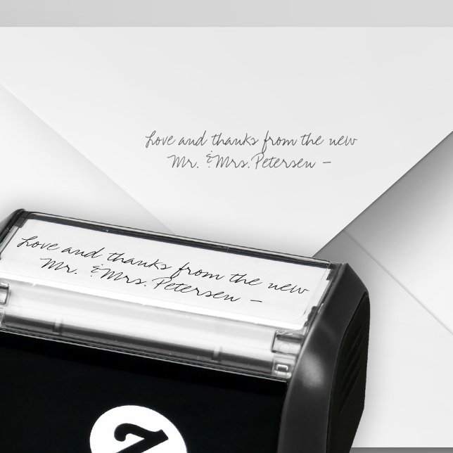 Mr and mrs signature wedding thank you self-inking stamp (Creator Uploaded)