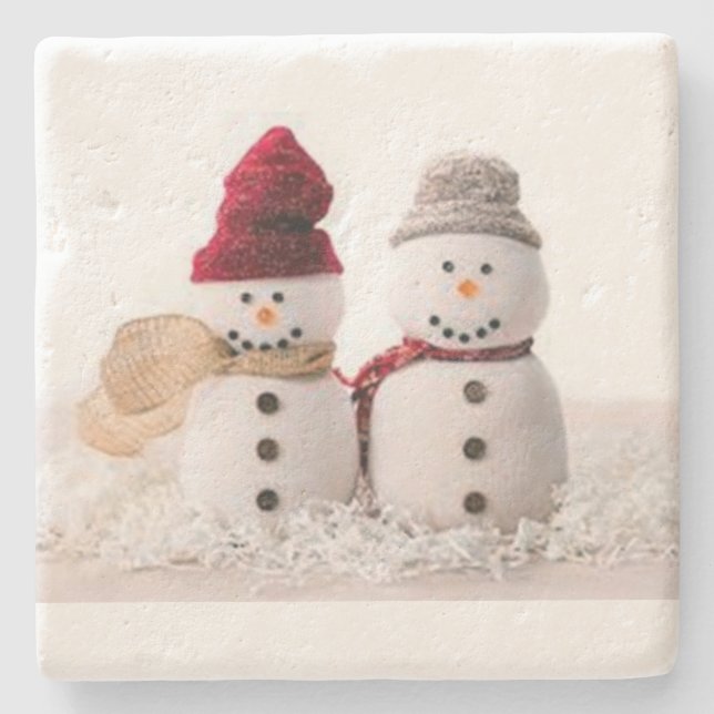 MR AND MRS SNOWMAN COASTER (Front)