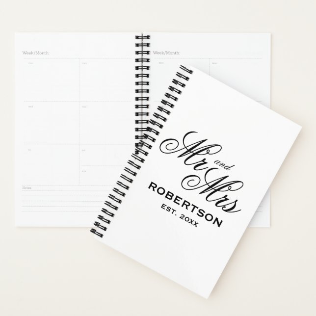 Mr and Mrs spiral wedding planner for couple (Display)