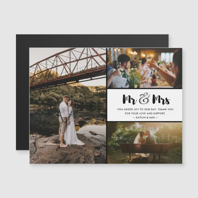 Mr and Mrs Thank You Photo Collage Wedding (Front/Back)