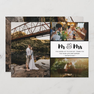 Mr and Mrs Thank You Photo Collage Wedding