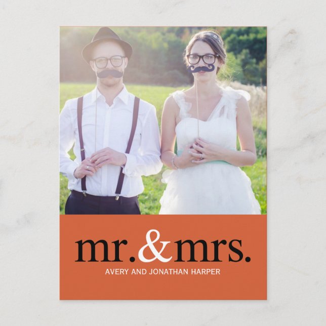 MR. AND MRS. Thank You Postcard (Front)