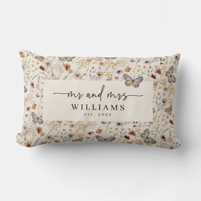 Mr and Mrs Throw Pillow (Front)