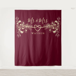 Mr and Mrs Wedding Backdrop  Tapestry