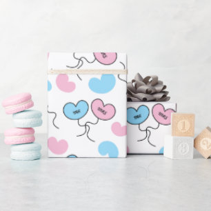 Mr and Mrs Wedding Balloons White Seamless Wrapping Paper