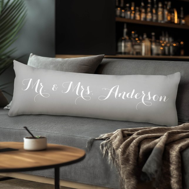 Mr. and Mrs. Wedding Custom Bride and Groom Name Body Cushion (Custom Body Pillow)