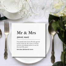 Mr and Mrs Wedding Custom Definition Modern