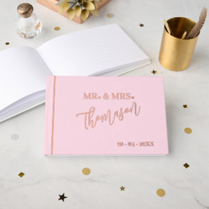 Mr and Mrs Wedding Day Date Gold Guest Book