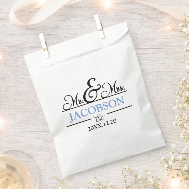 Mr and Mrs Wedding Favour Bag (Clipped)