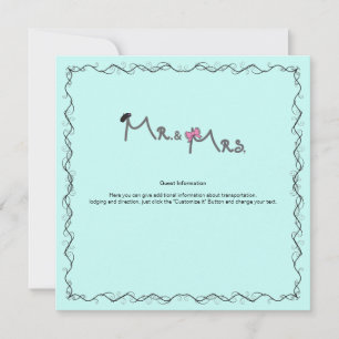 Mr and Mrs Wedding Mint Information Card