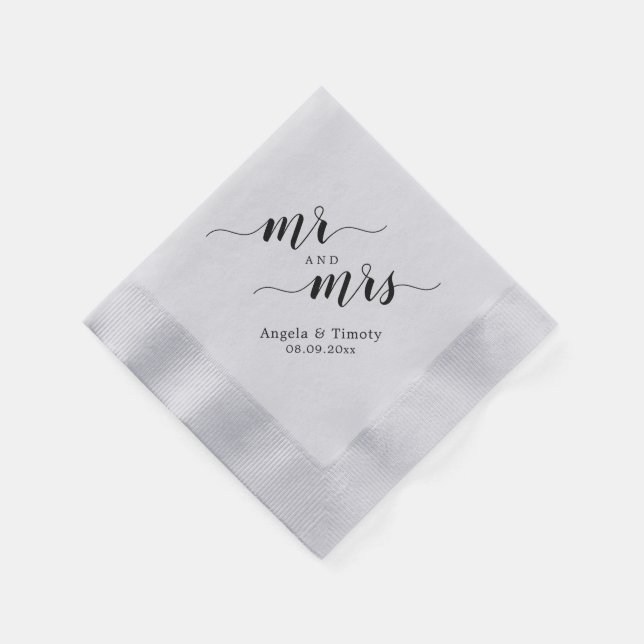 Mr and Mrs wedding Napkin (Corner)