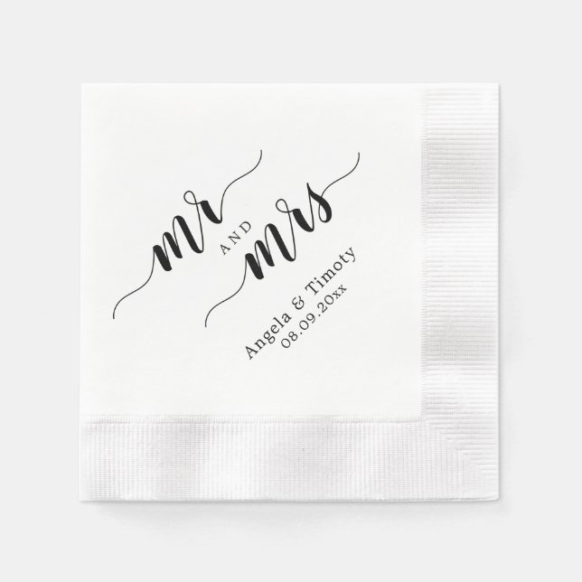 Mr and Mrs wedding Napkin (Front)