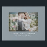 Mr and Mrs wedding photo favor gift Faux Canvas Print<br><div class="desc">Mr and Mrs wedding photo favor gift.</div>