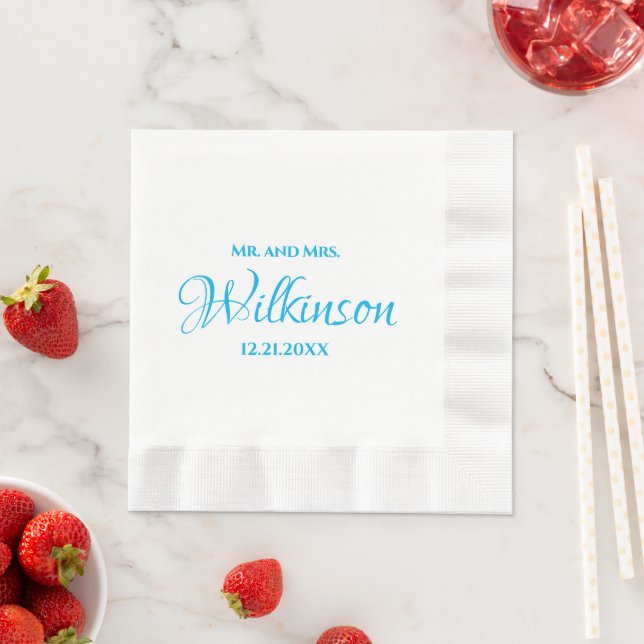 Mr. and Mrs. Wedding Reception Cocktail Napkins (Insitu)