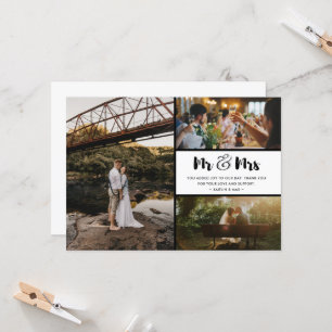 Mr and Mrs Wedding Thank You Photo Collage