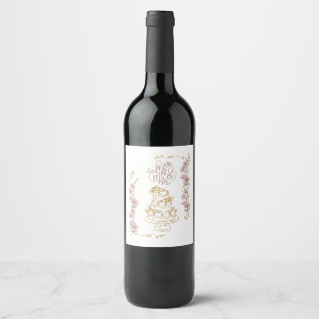 mr and mrs wine label (Front)