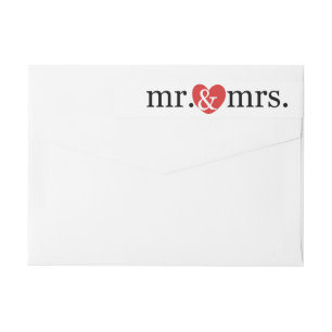 Mr and Mrs Wrap Around Return Address Label