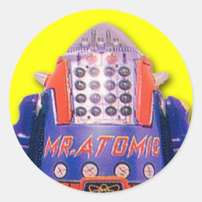 Mr. Atomic Robot Stickers (sheet of 20) (Front)