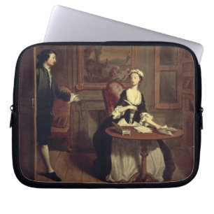 Mr. B. finds Pamela writing, illustration from Ric Laptop Sleeve