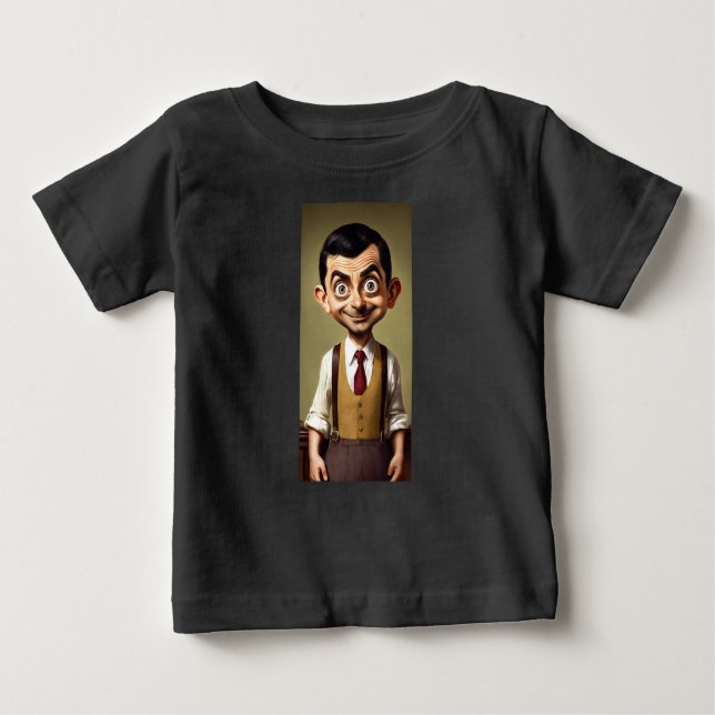 Mr. Bean as a Cute Baby Cartoon Baby T-Shirt (Front)