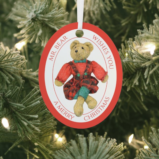 MR. BEAR Aluminium Oval Ornament + Text (Insitu)