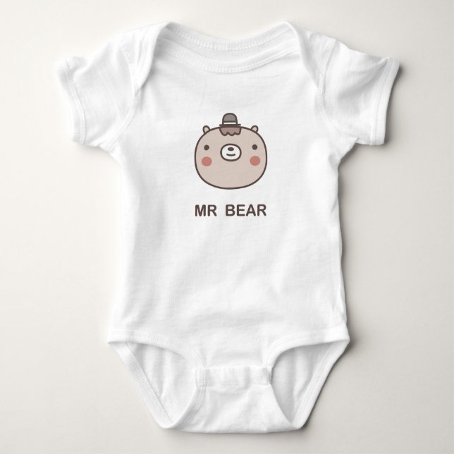 Mr Bear Baby Bodysuit (Front)