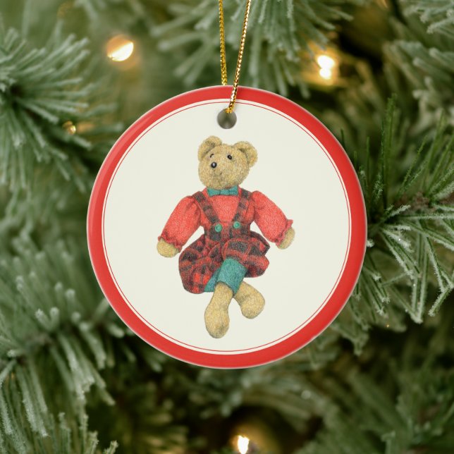 MR. BEAR Ceramic Circle Ornament  (Tree)