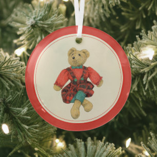 MR. BEAR Glass Circle Ornament 
