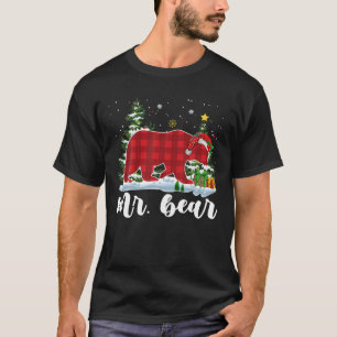 MR BEAR Men Red Plaid Christmas Pajama Mister T Sh T-Shirt