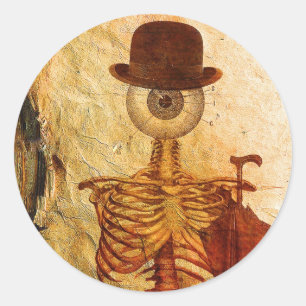 Mr Bone Classic Round Sticker