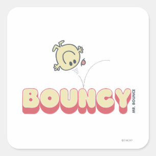 Mr. Bounce Bouncing On His Head Square Sticker