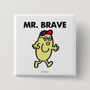 Mr. Brave Waving Hello 15 Cm Square Badge