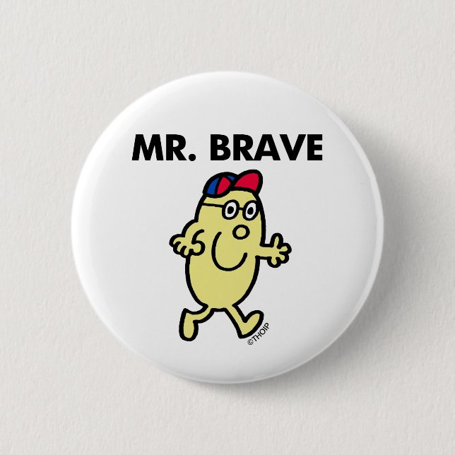 Mr. Brave Waving Hello 6 Cm Round Badge (Front)
