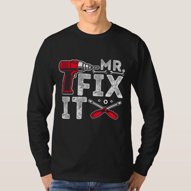 Mr Break It Mr Fix It Funny Dad & Son Matching Fat T-Shirt (Front)