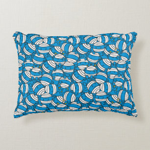 Mr Bump   Blue Confusion Pattern Decorative Cushion