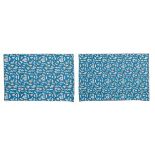 Mr Bump   Blue Confusion Pattern Pillowcase