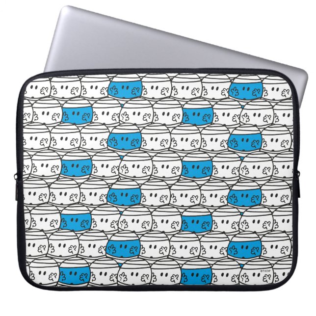 Mr Bump | Blue Pattern Laptop Sleeve (Front)