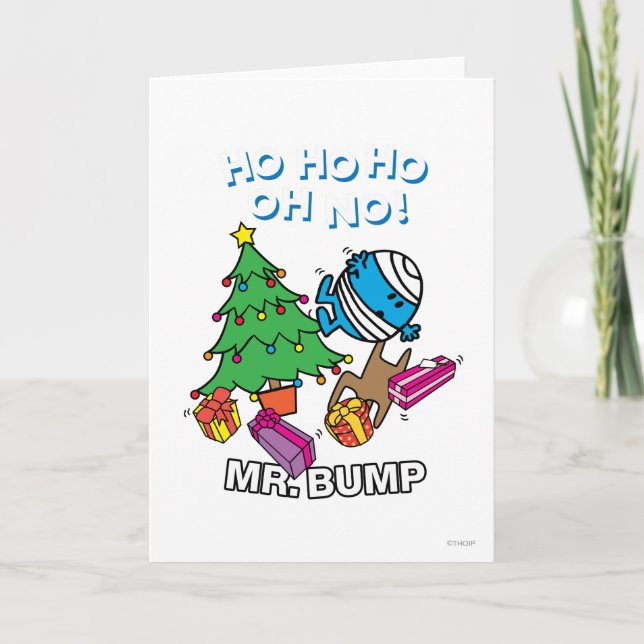 Mr. Bump Decorating A Christmas Tree Holiday Card (Front)