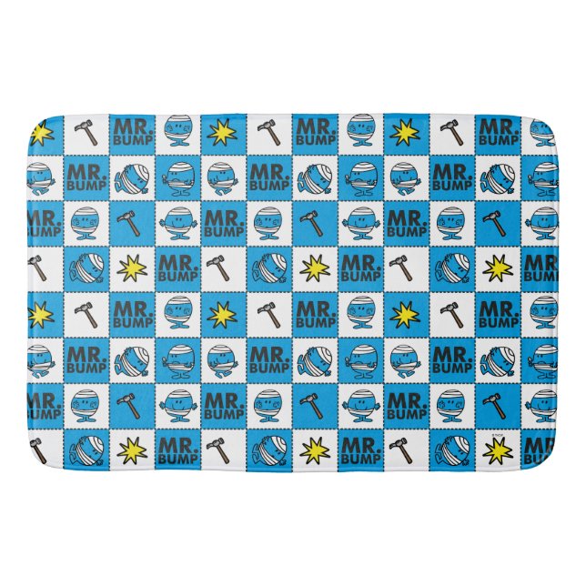 Mr Bump | Mosaic In Blue Pattern Bath Mat (Front)