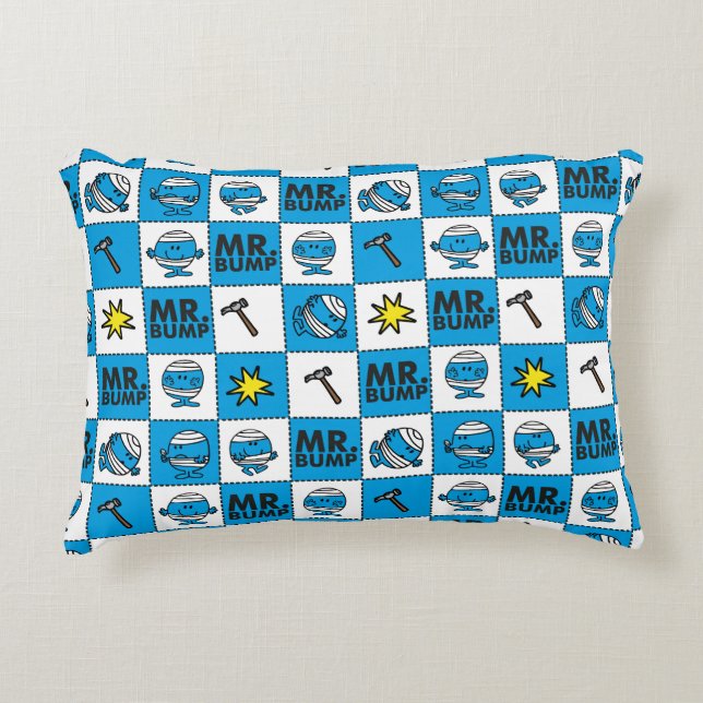 Mr Bump | Mosaic In Blue Pattern Decorative Cushion (Front)