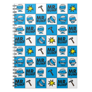 Mr Bump Mosaic In Blue Pattern Notebook